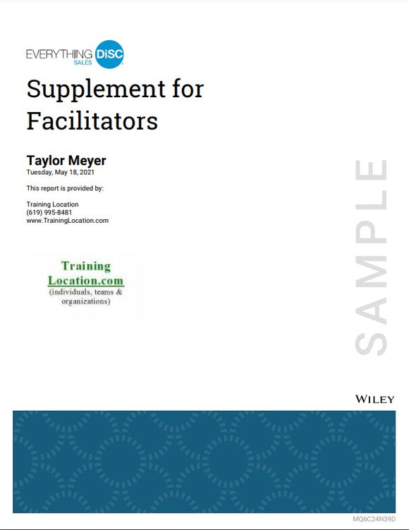 Everything DiSC® Sales - Supplement for Facilitators