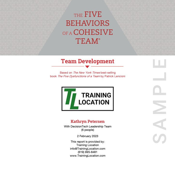 Five Behaviors® Team Development Profile (Online)