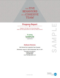 Five Behaviors® Team Progress Report